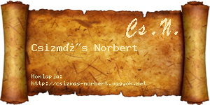 Csizmás Norbert névjegykártya